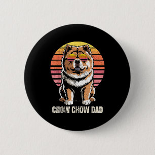 Cool Retro Chow Chow Dad Funny Vintage Dog Owner 6 Cm Round Badge