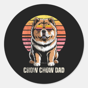 Cool Retro Chow Chow Dad Funny Vintage Dog Owner Classic Round Sticker