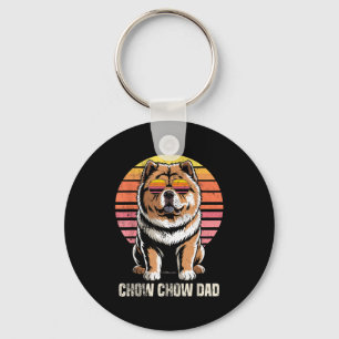Cool Retro Chow Chow Dad Funny Vintage Dog Owner Key Ring