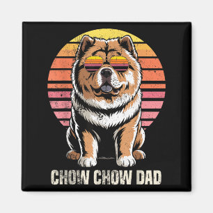 Cool Retro Chow Chow Dad Funny Vintage Dog Owner Magnet
