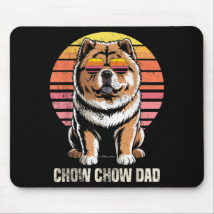 Cool Retro Chow Chow Dad Funny Vintage Dog Owner Mouse Mat