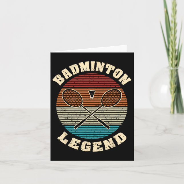 Cool Retro Crossing Rackets Badminton Legend Badmi Card (Front)