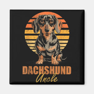 Cool Retro Dachshund Uncle Funny Vintage Dog Lover Magnet
