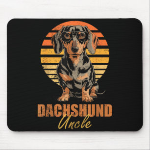 Cool Retro Dachshund Uncle Funny Vintage Dog Lover Mouse Mat