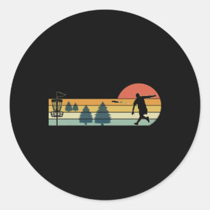 Cool Retro Disc Golf Sport Classic Round Sticker