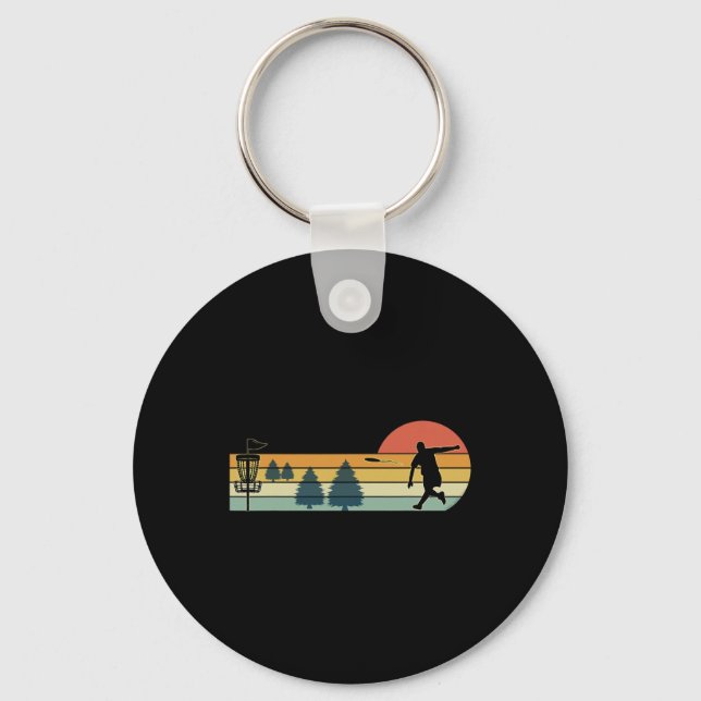 Cool Retro Disc Golf Sport  Key Ring (Front)