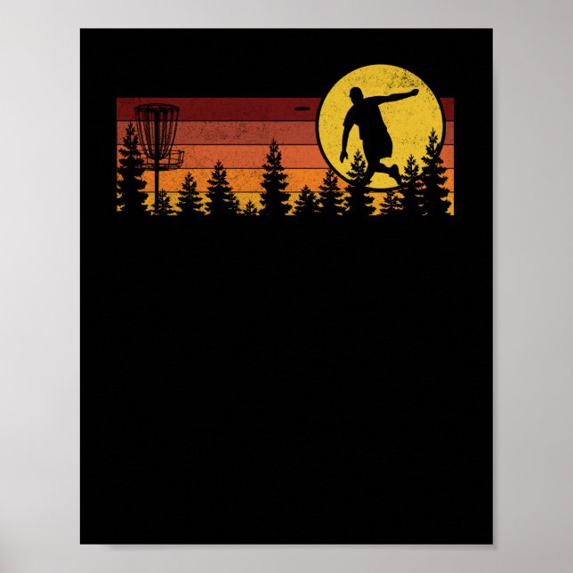 Cool Retro Disc Golf Sport Poster (Front)