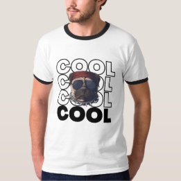 Cool Retro Dog Ringer T‑Shirt 🐶 | Freefit Casual T-Shirt