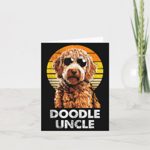 Cool Retro Doodle Uncle Funny Vintage Dog Owner  Card