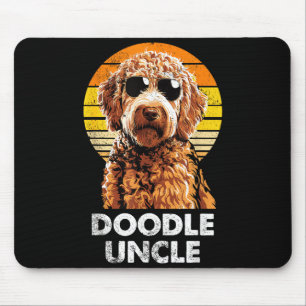 Cool Retro Doodle Uncle Funny Vintage Dog Owner  Mouse Mat
