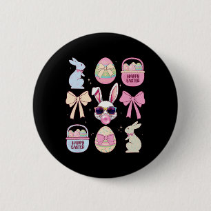 Cool Retro Easter Bunny Cute Vibrant Colors Family 6 Cm Round Badge