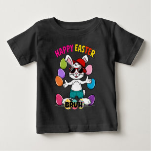 Cool retro Easter Bunny "Happy Easter Bruh" Baby T-Shirt