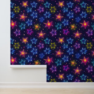 cool retro galaxy tiled pattern wallpaper