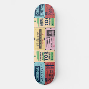 Cool retro gift Ole cenima tickets Classic vintage Skateboard