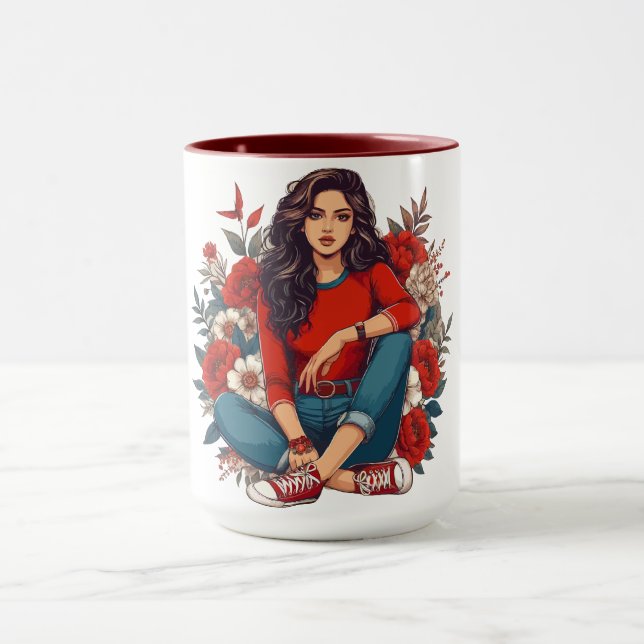 Cool Retro Girl  Mug (Center)