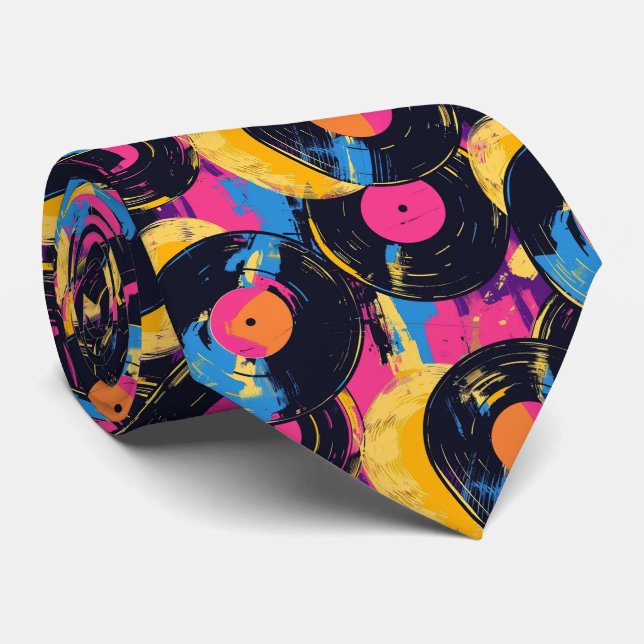 Cool retro graffiti pattern tiled  tie (Rolled)