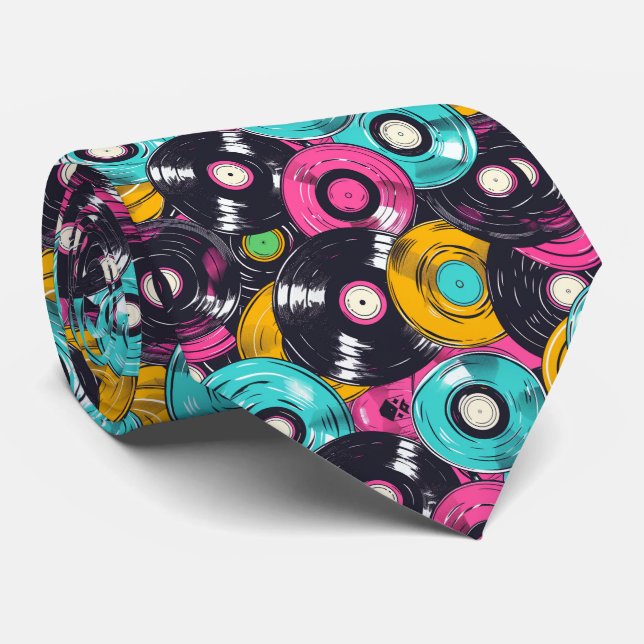 Cool retro graffiti pattern tiled  tie (Rolled)