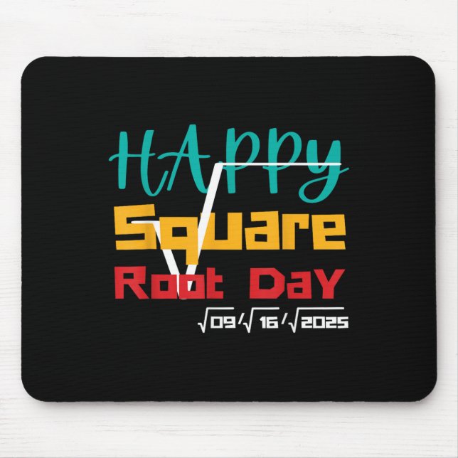 Cool Retro Happy Square Root Day Number Joke  Mouse Mat (Front)