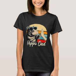 Cool Retro Hippo Funny Vintage Animal Lover T-Shirt