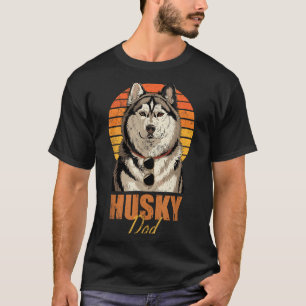 Cool Retro Husky Dad Funny Vintage Dog Lovers T-Shirt