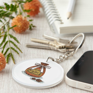 Cool retro image l Coffee bag l Espresso l Brown Key Ring