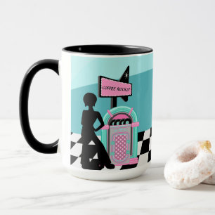 Cool retro juke box customizable mug