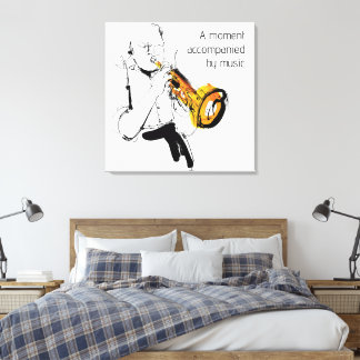 Cool Retro Man Playing Trumpet - Jazz Music Art Canvas Print