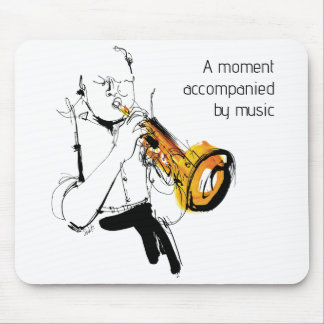 Cool Retro Man Playing Trumpet - Jazz Music Art Mouse Mat