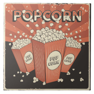 Cool retro movie theatre popcorn tile