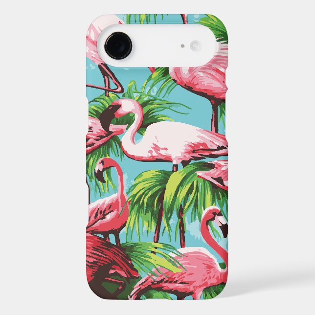 Cool Retro Pink Flamingos Case-Mate iPhone Case (Back)