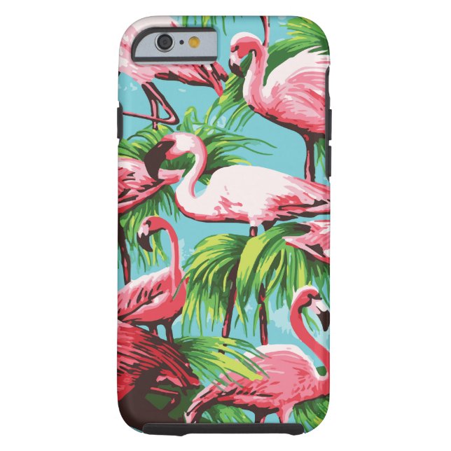 Cool Retro Pink Flamingos Case-Mate iPhone Case (Back)