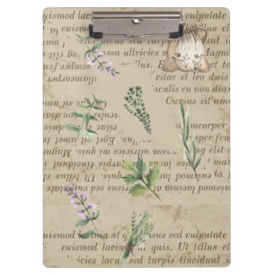Cool retro plants and herb Rustic with text design Clipboard