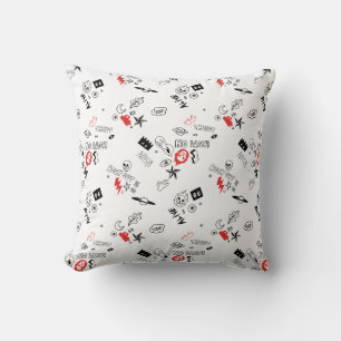 Cool Retro Punk Rock pattern Cushion
