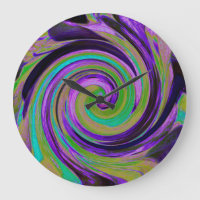 Cool Retro Purple and Chartreuse Liquid Art Swirl