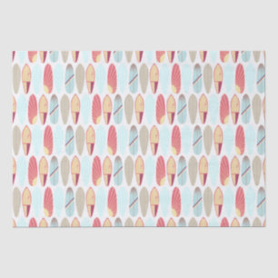 Cool retro red and blue surfboard tissue paper