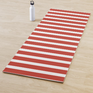 Cool retro red and white stripes yoga mat