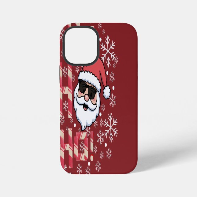 Cool Retro Santa Christmas Serving Tray iPhone Case (Back)
