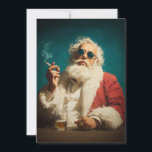 Cool Retro Santa Portrait Holiday Card<br><div class="desc">This bold Christmas portrait features a laid-back, retro-styled Santa with windswept white hair, round sunglasses, and a relaxed pose. Painted with rich texture and dramatic lighting, he brings an edgy, modern twist to classic holiday imagery. Perfect for unique Christmas décor, gifts, and festive designs with a touch of attitude and...</div>
