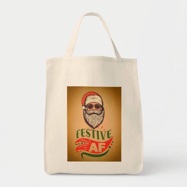 Cool Retro Santa Tote Bag (Front)