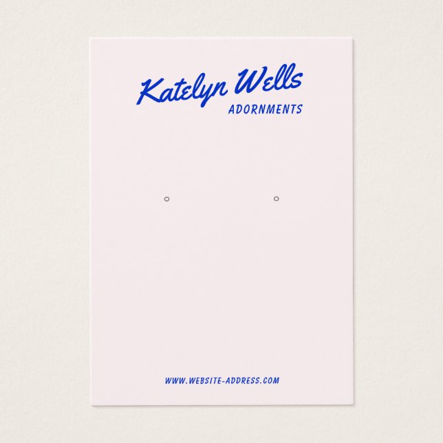 Cool Retro Script Earring Display Card (Front)