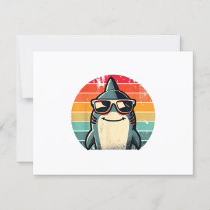Cool Retro Shark in Sunglasses 70s 80s 90s Funny S RSVP Card
