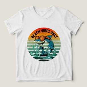 Cool Retro Shark with Sunglasses – Beach Vibes Onl Tri-Blend Shirt