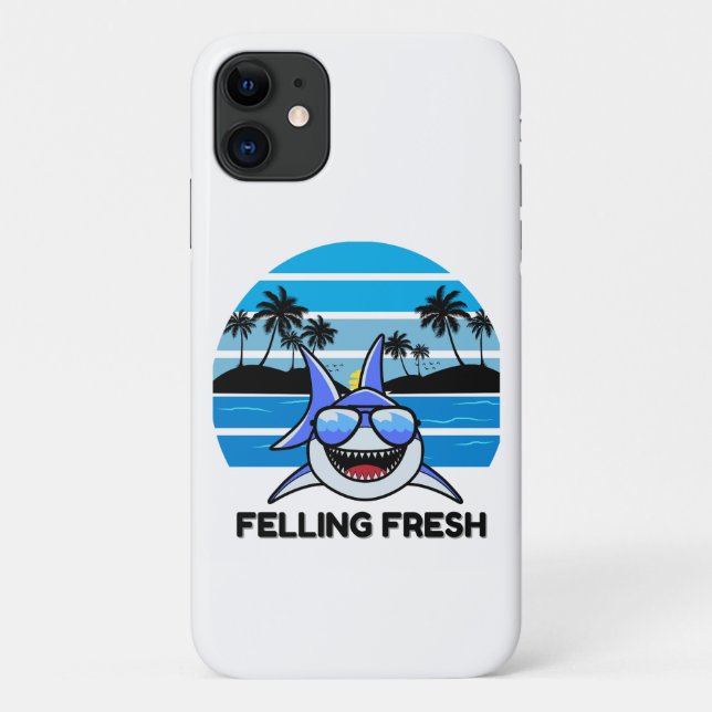 Cool Retro Shark with Sunglasses Case-Mate iPhone Case (Back)