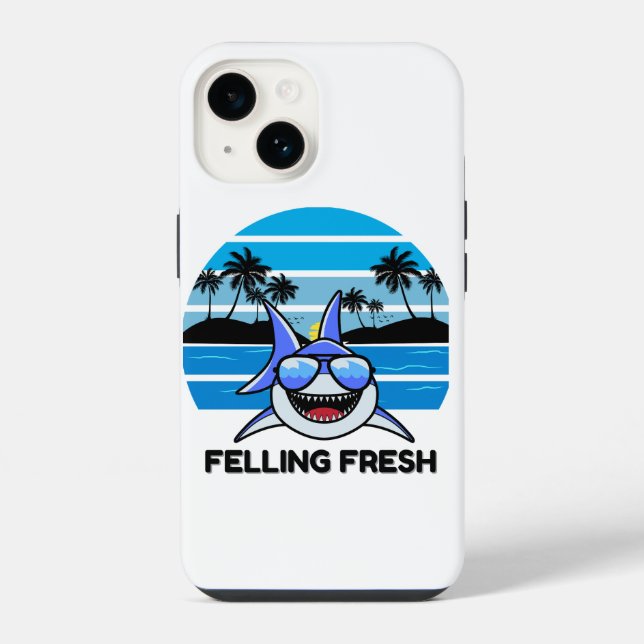 Cool Retro Shark with Sunglasses iPhone Case (Back)