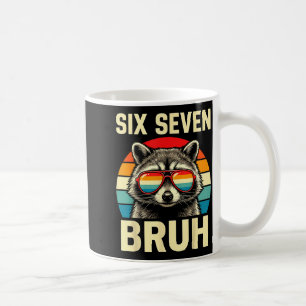 Cool Retro Six Seven Bruh Raccoon Sungles Meme 67  Coffee Mug