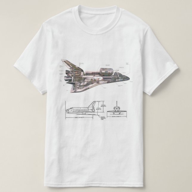 Cool Retro Space Shuttle T-shirt (Design Front)