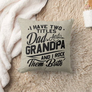 Cool Retro Style Gift for New Grandpas  Cushion