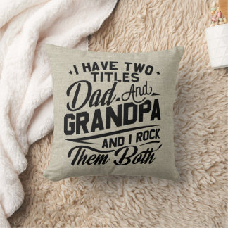 Cool Retro Style Gift for New Grandpas Cushion