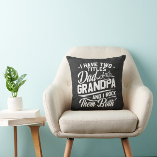 Cool Retro Style Gift for New Grandpas Cushion