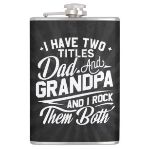 Cool Retro Style Gift for New Grandpas  Hip Flask